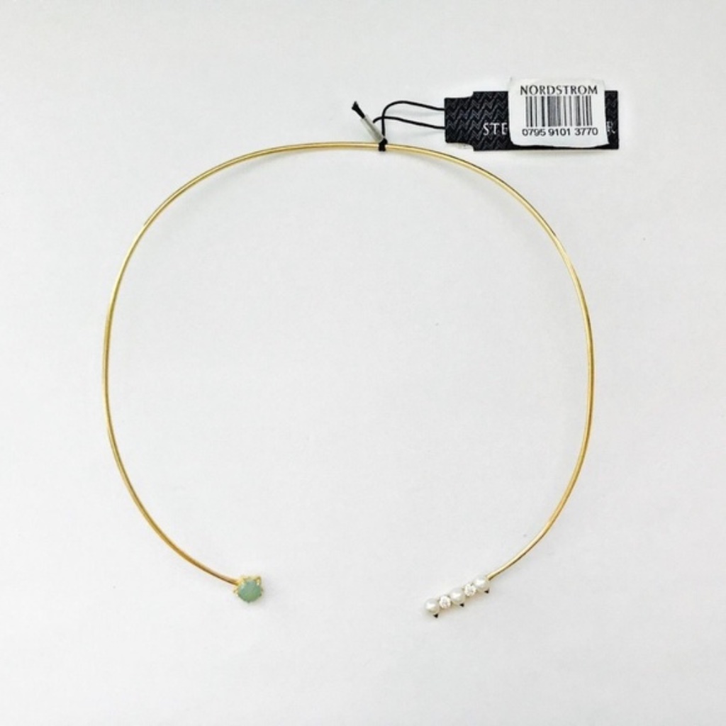 Nadri Sterling Silver Amazonite Pearl Necklace 85$